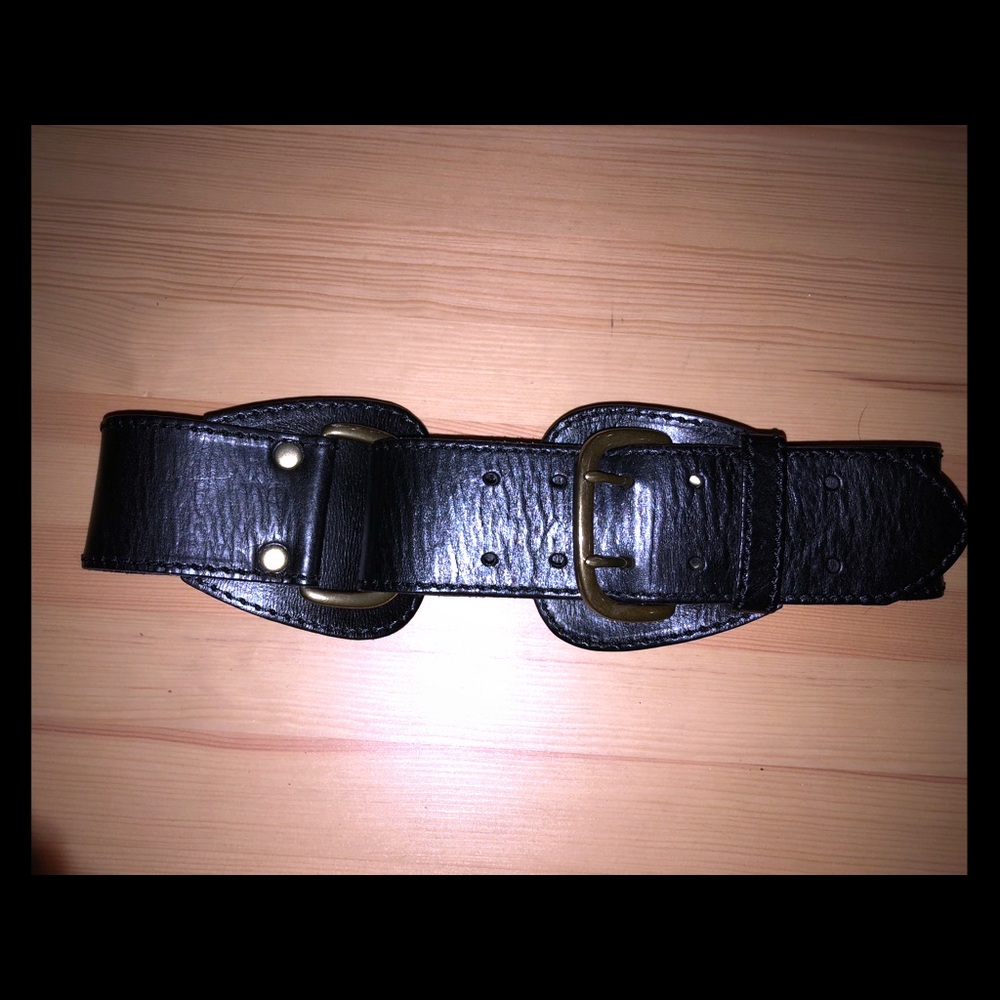 Linea Pelle Black Leather Belt